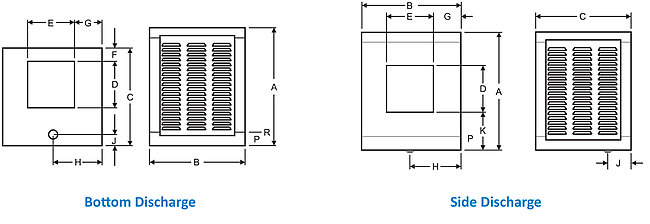 Bottom Discharge and Side Discharge Dimensions